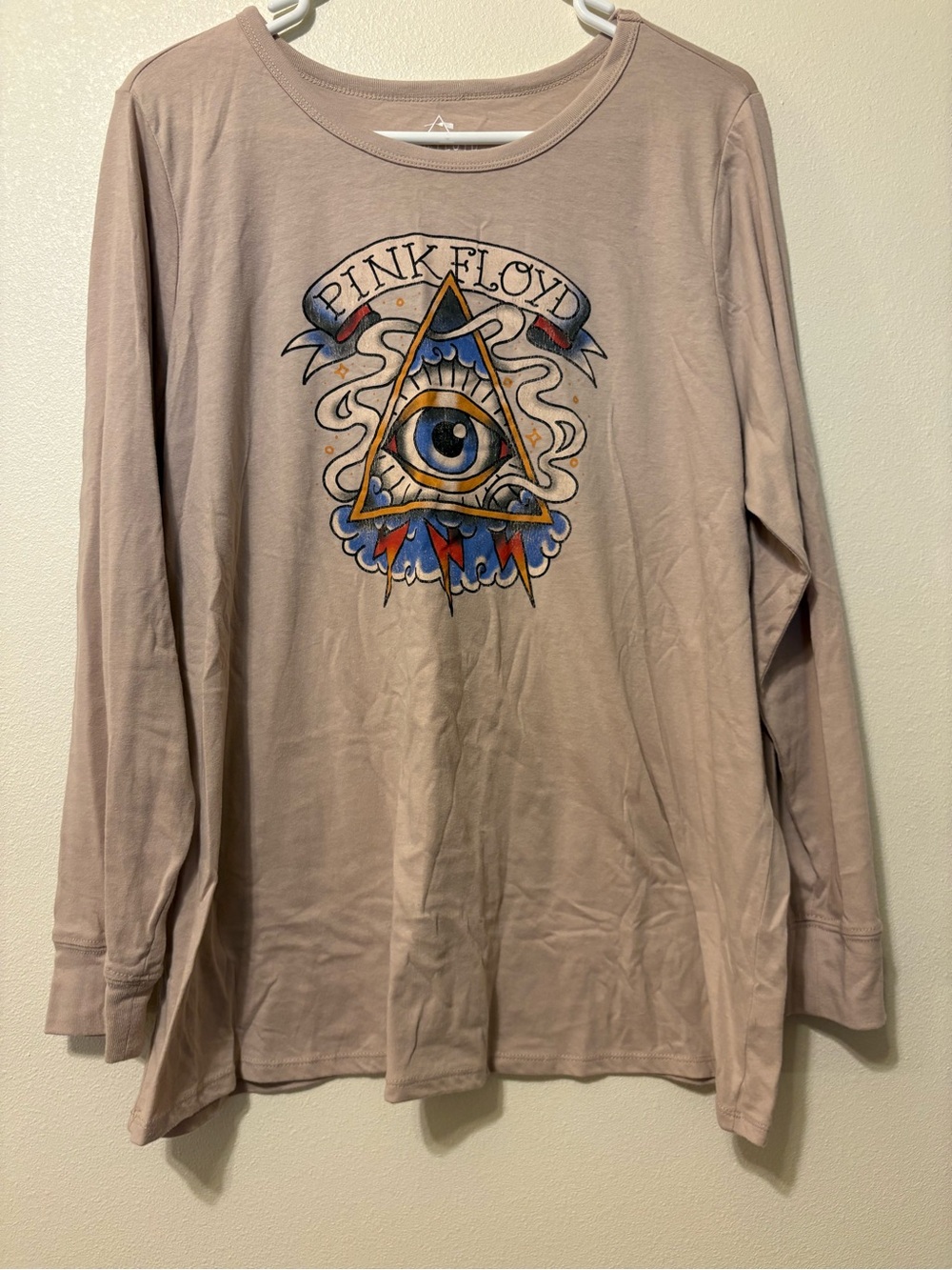 Pink Floyd Long Sleeve Graphic Tee - Beige Pink